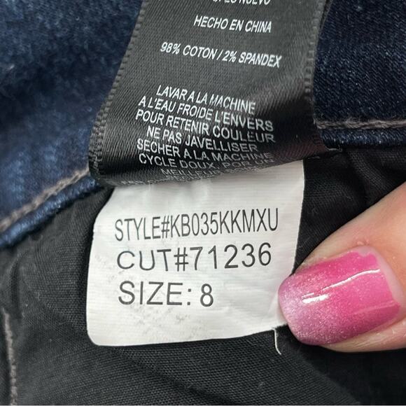 Kut From The Cloth Denim Dark Wash Bermuda Long Length Modest Jean Shorts Size 8 - Picture 7 of 7